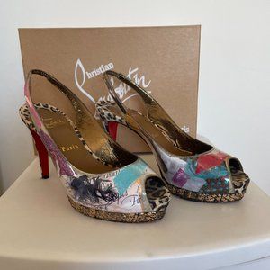 CHRISTIAN LOUBOUTIN Leopard PVC/Suede Winter Trash 100